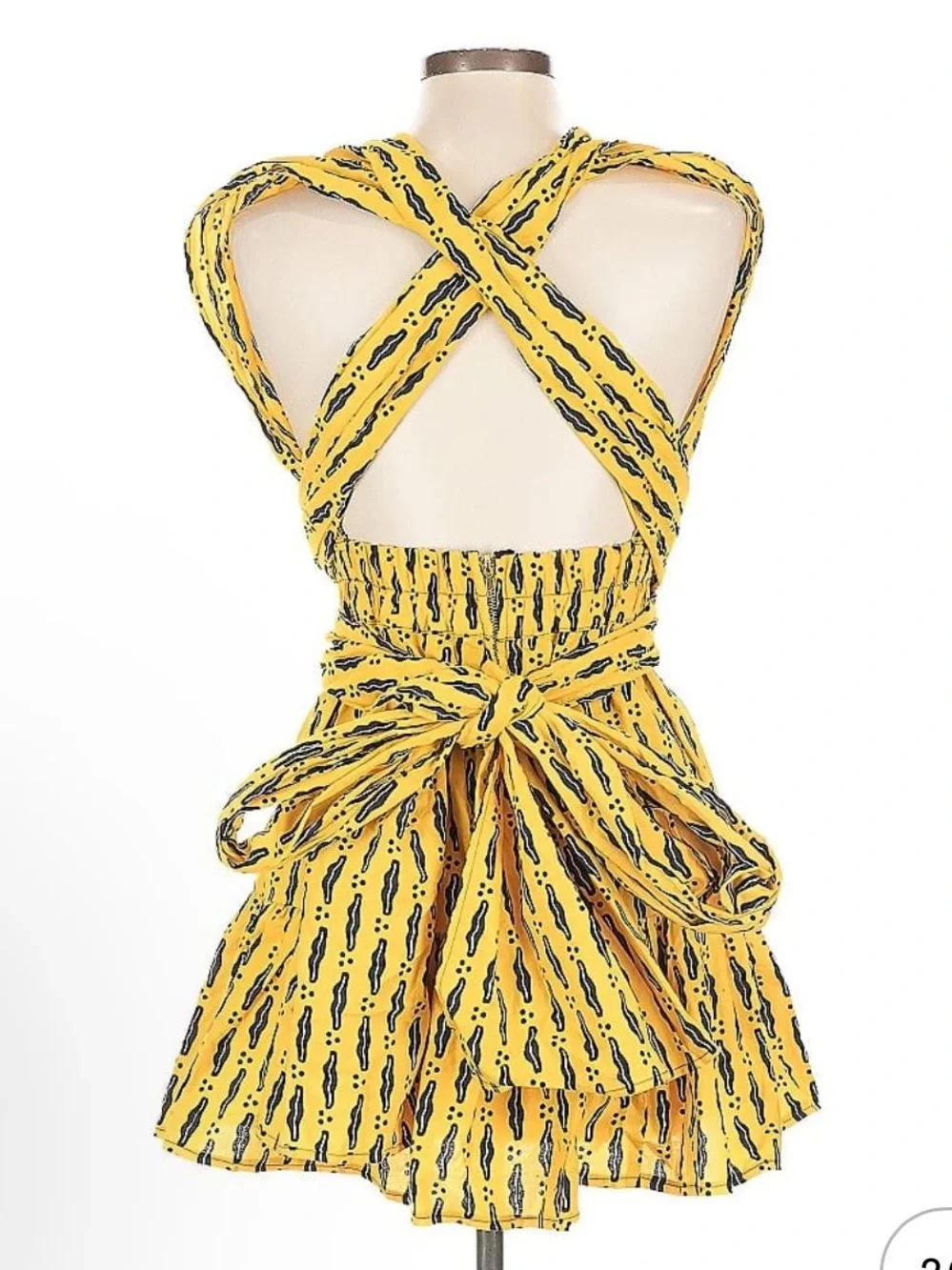 OFUURE Yellow Printed Wrap Mini Dress